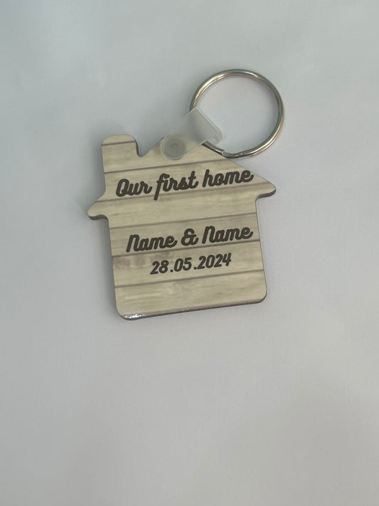 Personalised MDF home Keyring